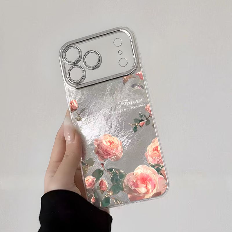粉色玫瑰用于适用于苹果17promax手机壳苹果16promax防摔精孔15