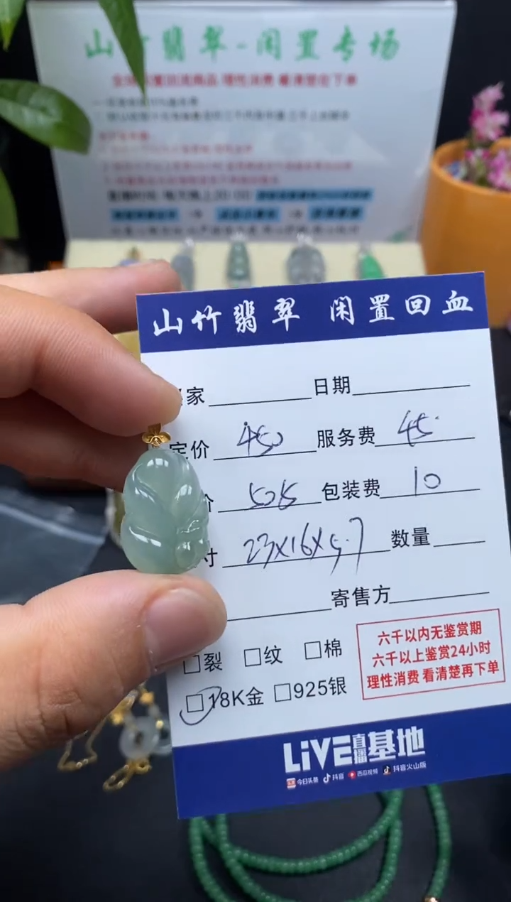 颈饰18K金镶嵌翡翠3001613