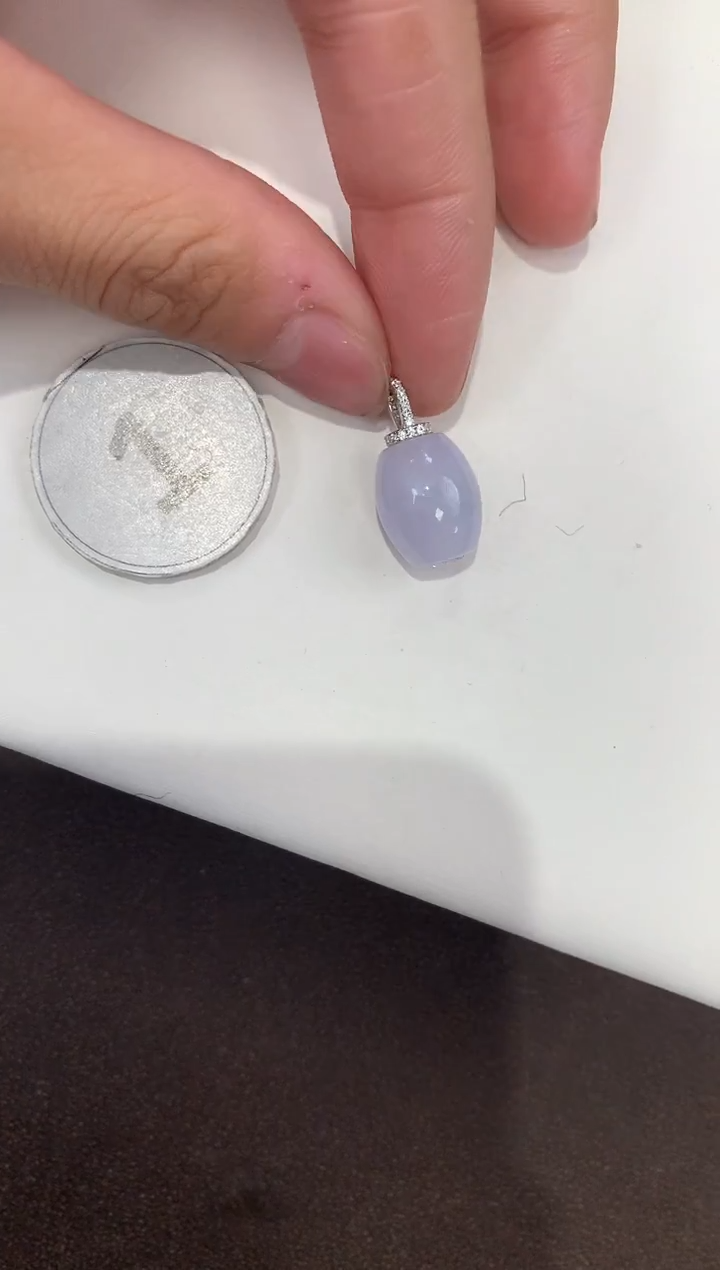 颈饰银S925镶嵌翡翠天然缅甸A货翡翠