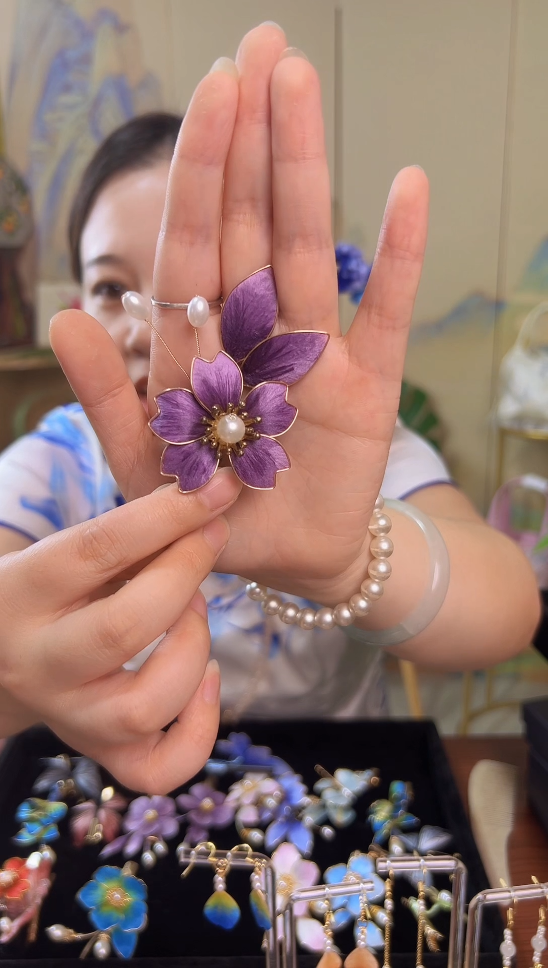 织绣非遗纯手工绒花
