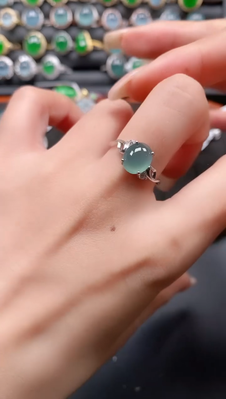 银S925镶嵌戒指翡翠1111