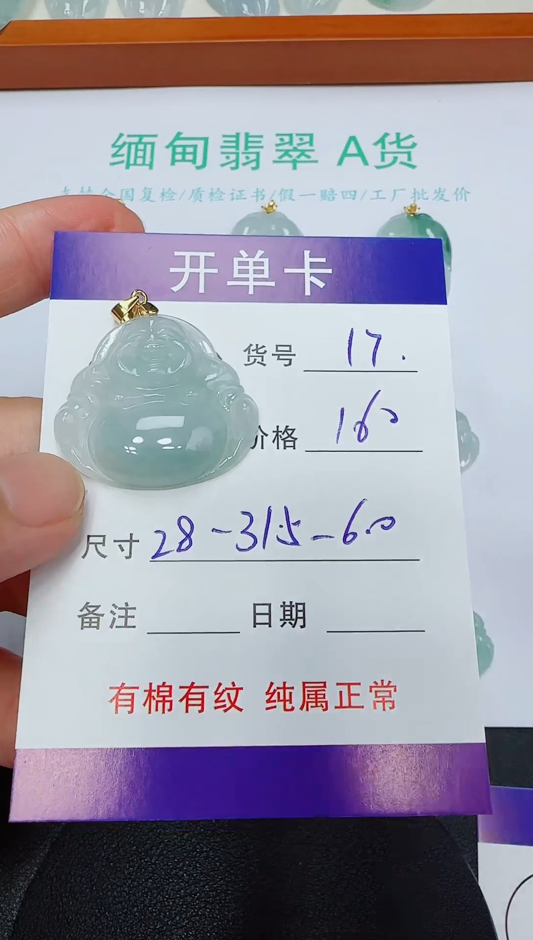 翡翠未镶嵌吊坠(赠链)17