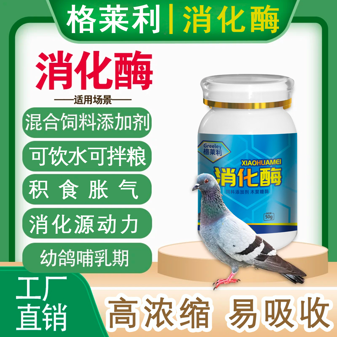 【格莱利】消化酶赛鸽肉鸽种鸽鹦鹉幼鸽添加剂助消专用用品营养品