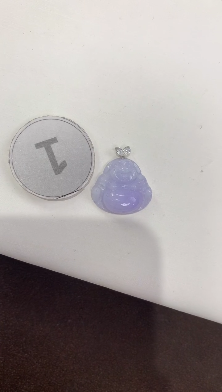 颈饰18K金镶嵌翡翠天然缅甸a货翡翠