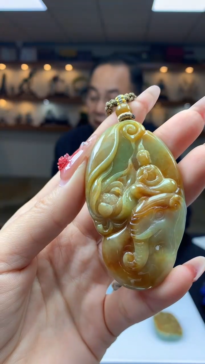 【闪购商品】定制翡翠未镶嵌1087ry-毛货挂件34
