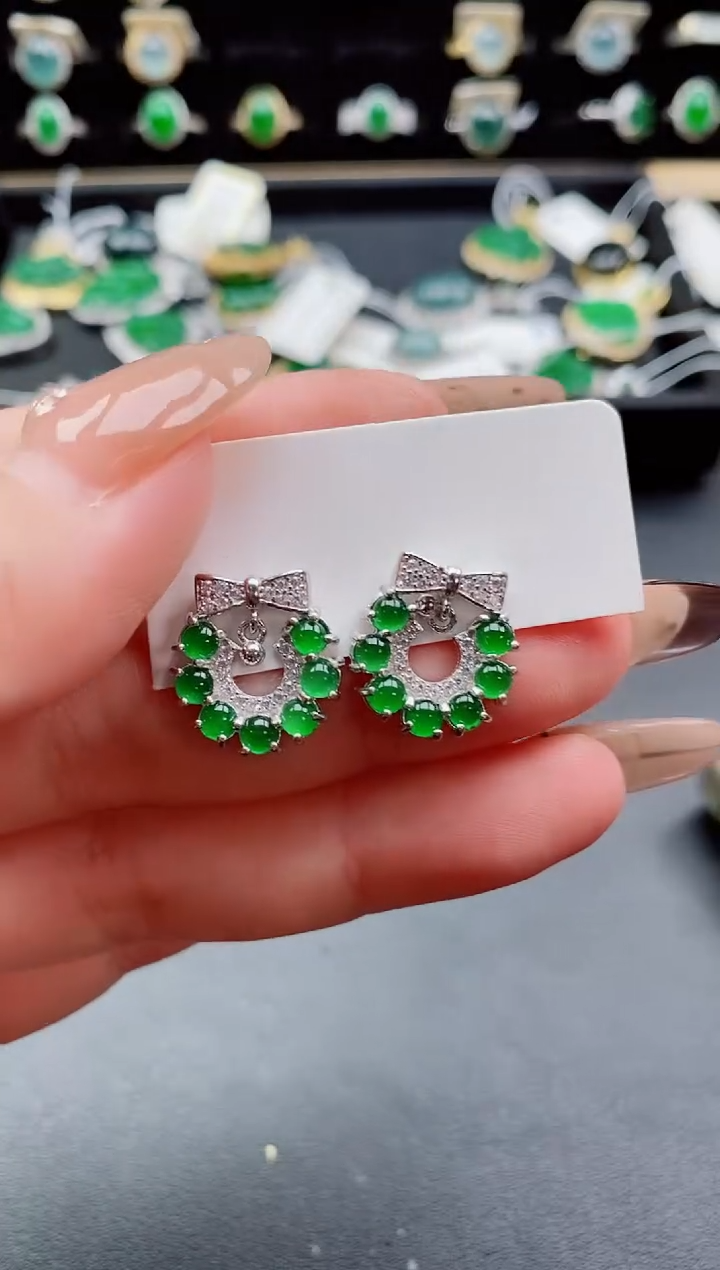 银S925镶嵌戒指翡翠1