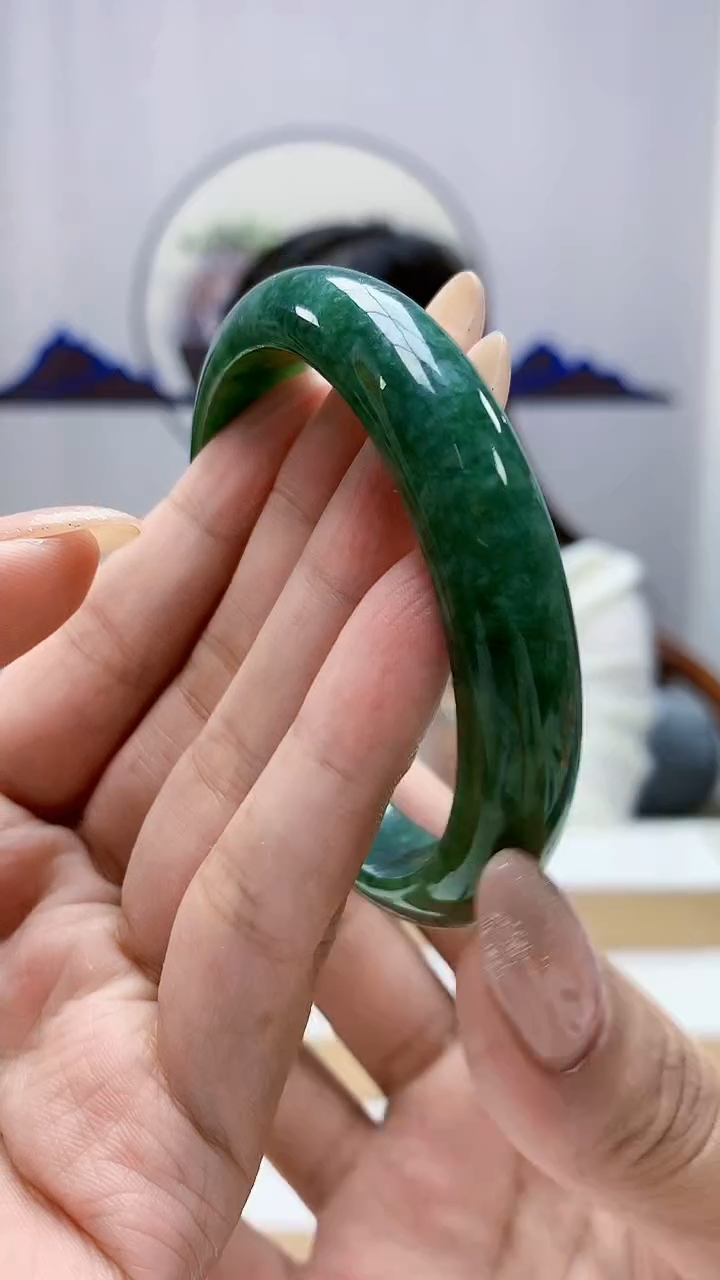 未镶嵌定制翡翠4852MM-毛货手镯（59圈）66