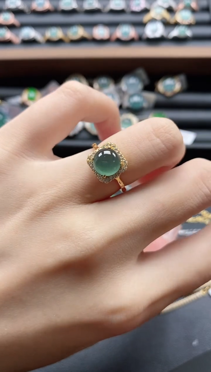 【闪购商品】翡翠戒指银S925镶嵌51151