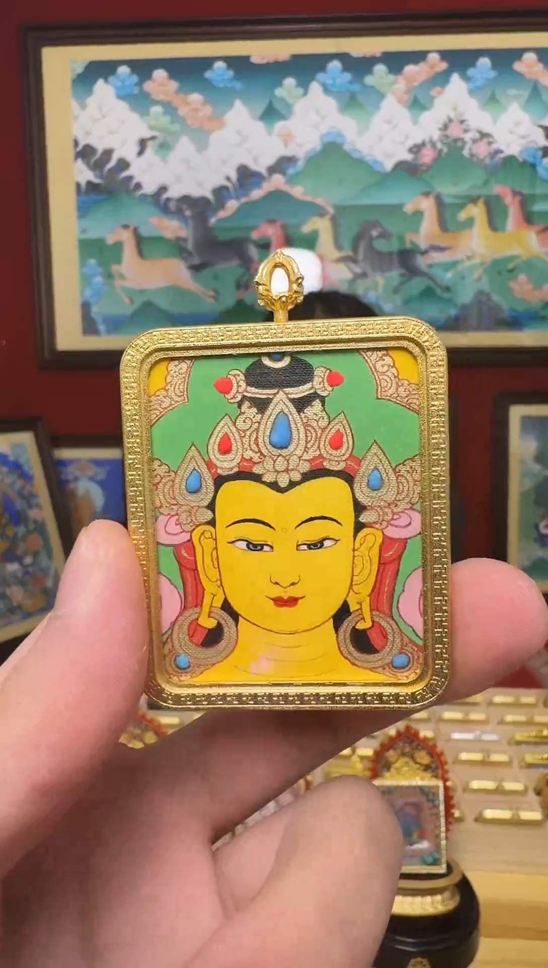 吊坠文老师-热贡纯手绘-刀刀