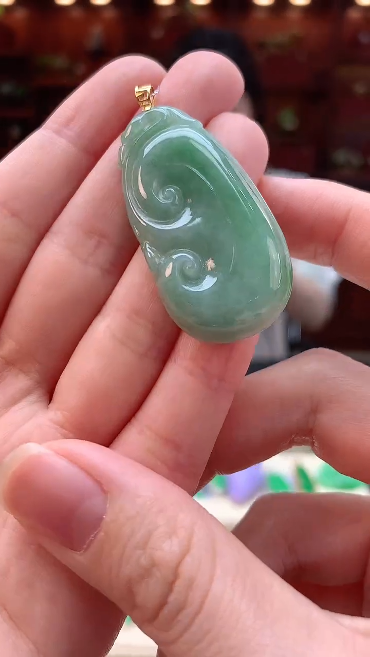 【闪购商品】翡翠耳饰18K金镶嵌赠礼盒证书 敏