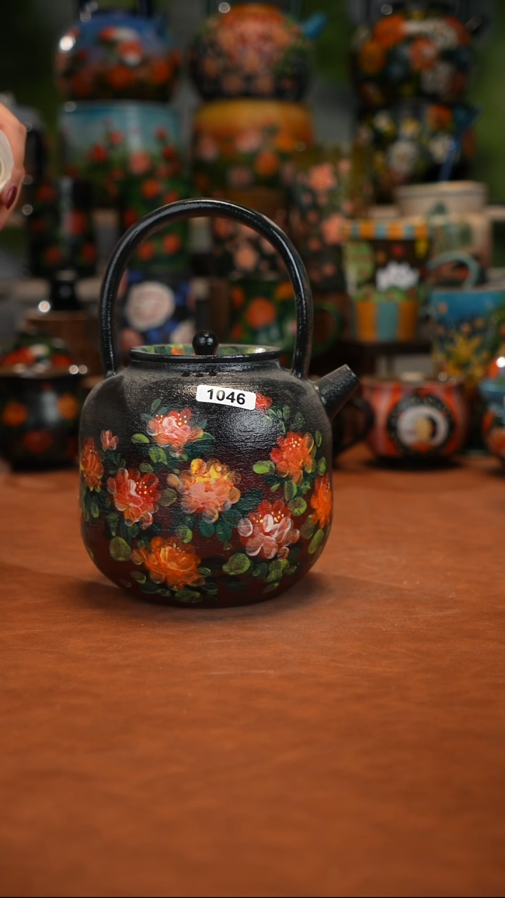 紫砂油画手绘釉下彩1046