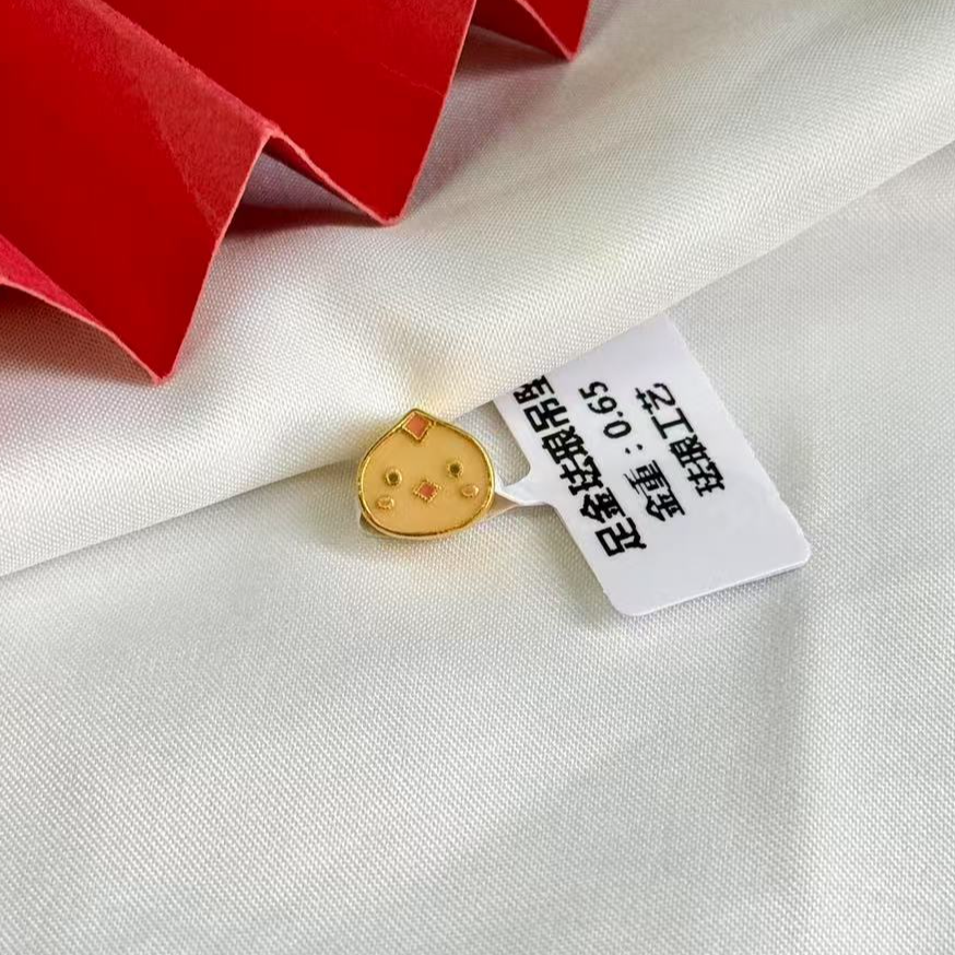 【小鹏黄金】足金999珐琅十二生肖手编吊坠鸡 0.65