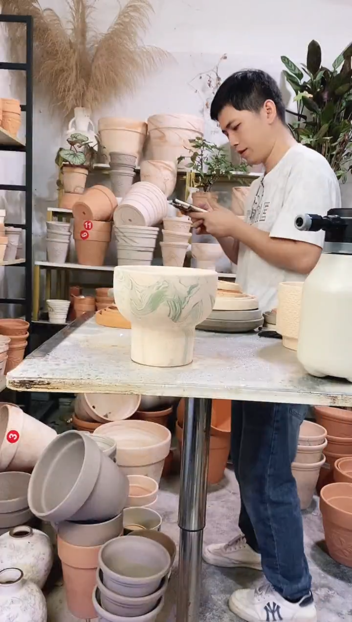 瑕疵无售后17*15绿白陶火锅 1盆无托