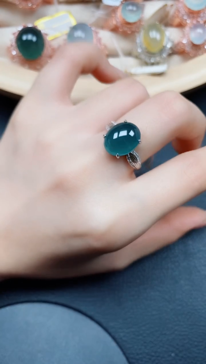 【闪购商品】翡翠戒指银S925镶嵌翡翠