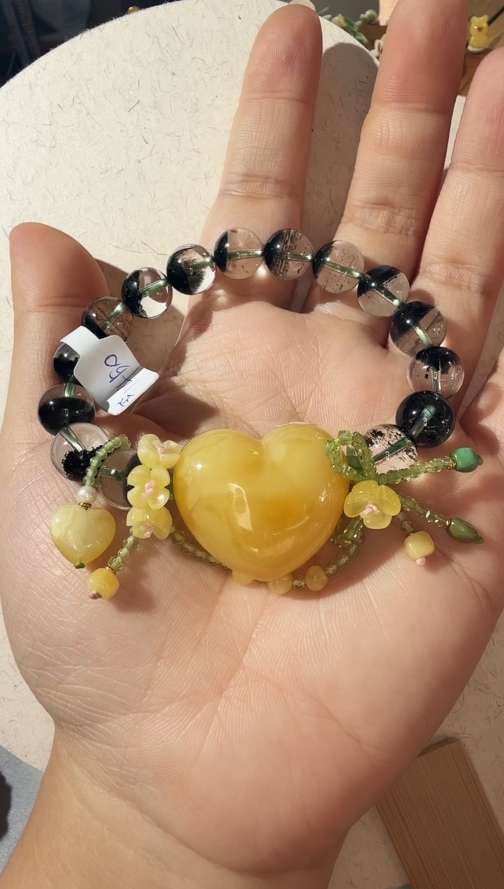 【闪购商品】蜜蜡手链未镶嵌蜜蜡爱心手链