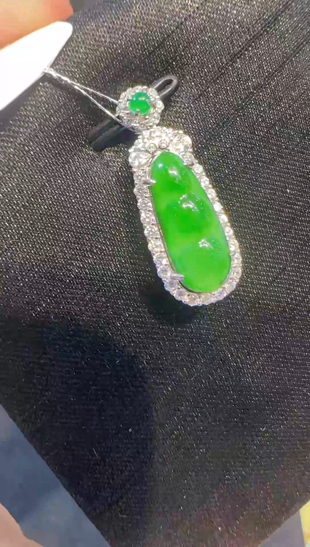 翡翠银S925镶嵌吊坠(不含链)天然A货翡翠多样性发一
