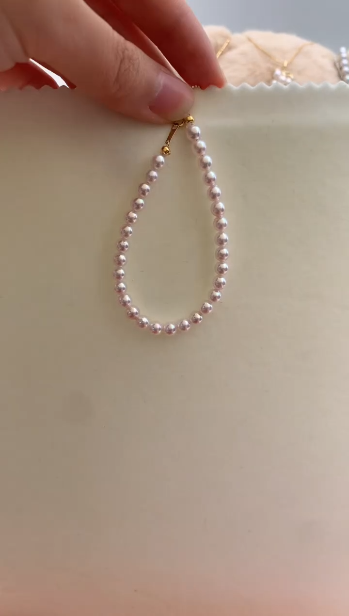 【闪购商品】海水珍珠手绳18K金镶嵌4.5-5极光小米手链