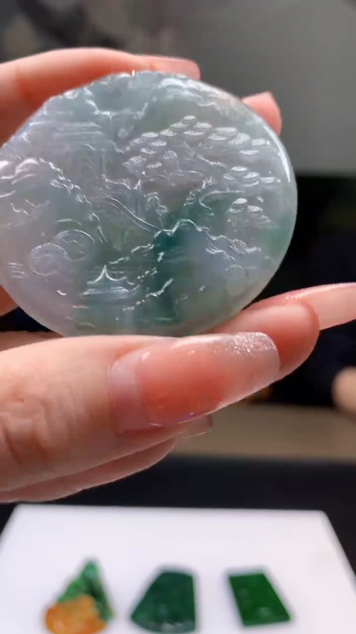 【闪购商品】定制翡翠未镶嵌1044ry-毛货挂件34