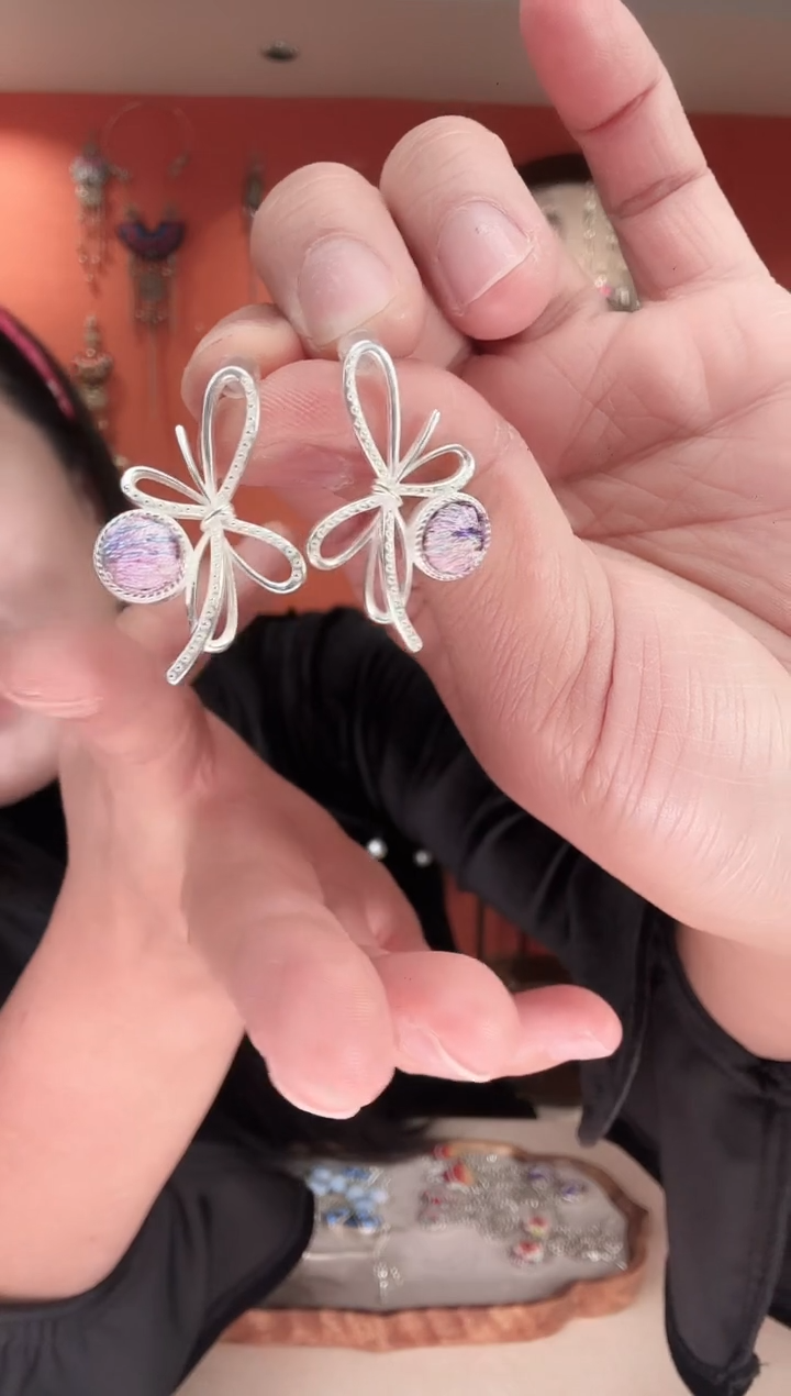 织绣非遗手工苗绣刺绣首饰46耳钉