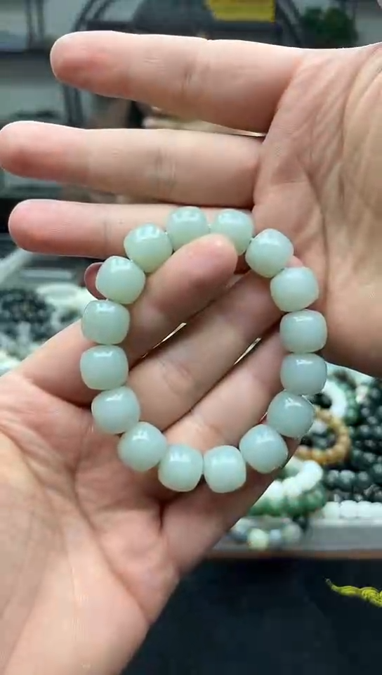 未镶嵌手串和田玉纯天然新疆且末天空蓝14老型