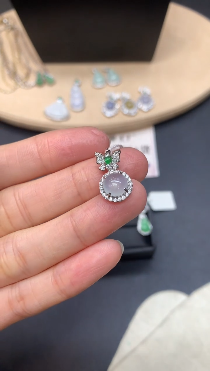 【闪购商品】翡翠吊坠(不含链)银S925镶嵌蛋面【无服务费】