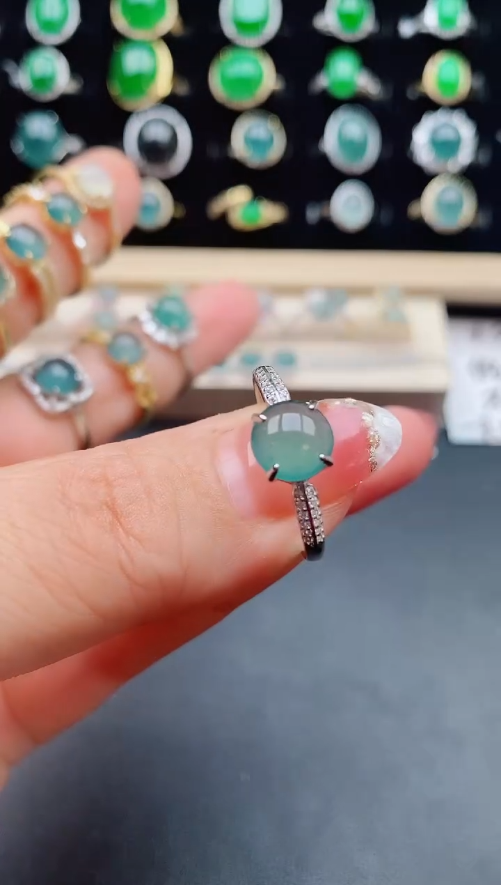 【闪购商品】翡翠戒指银S925镶嵌508008