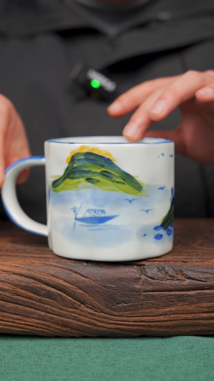 【闪购商品】瓷片90景德镇杯釉下手工手绘瓷器