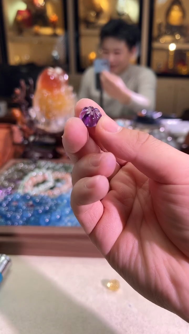 未镶嵌手链水晶13mm+全净乌拉圭紫南瓜珠（多样性发一）