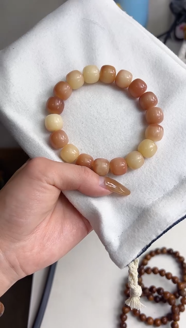 手串菩提根/象牙果沐q09紫美人玉化桶珠12*13mm手串