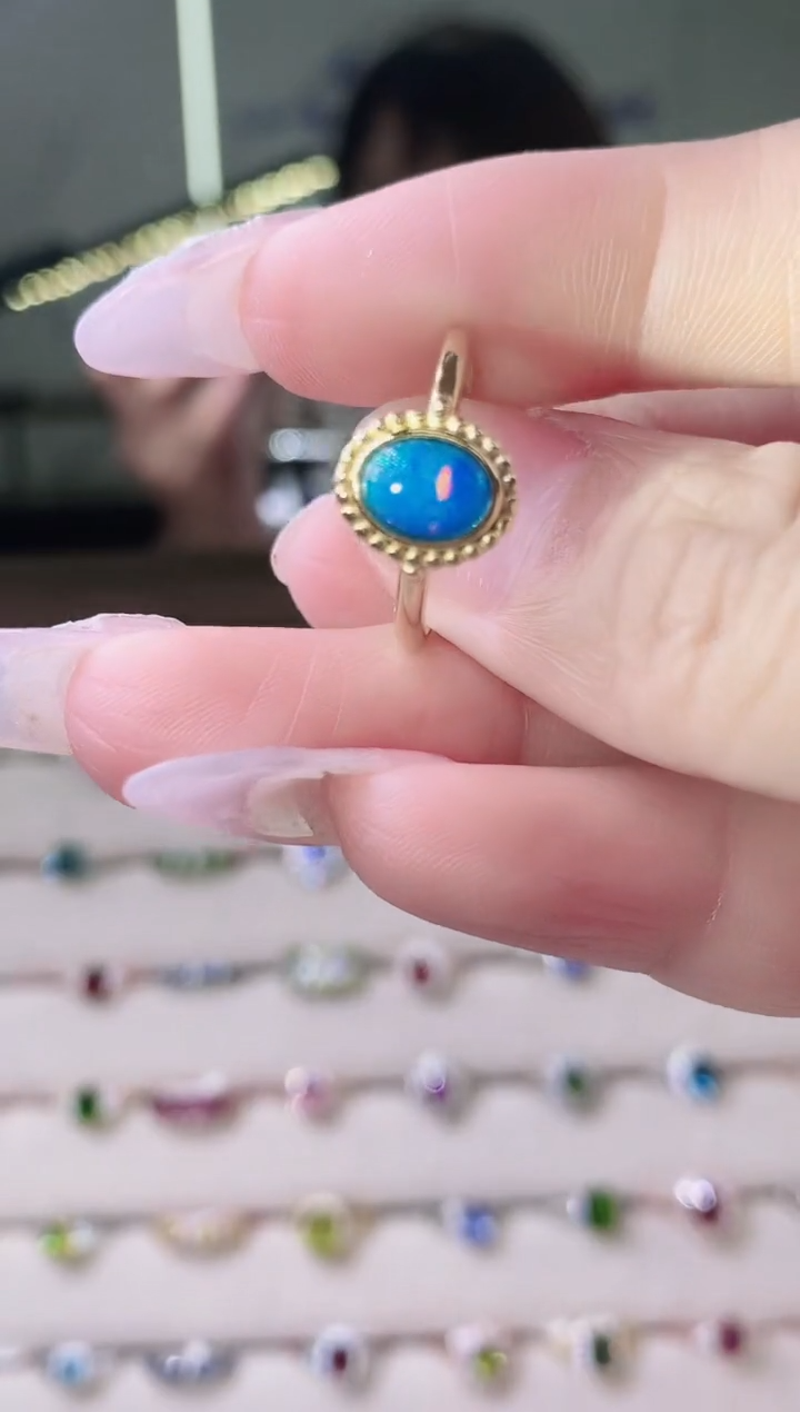 【闪购商品】欧泊戒指银S925镶嵌............