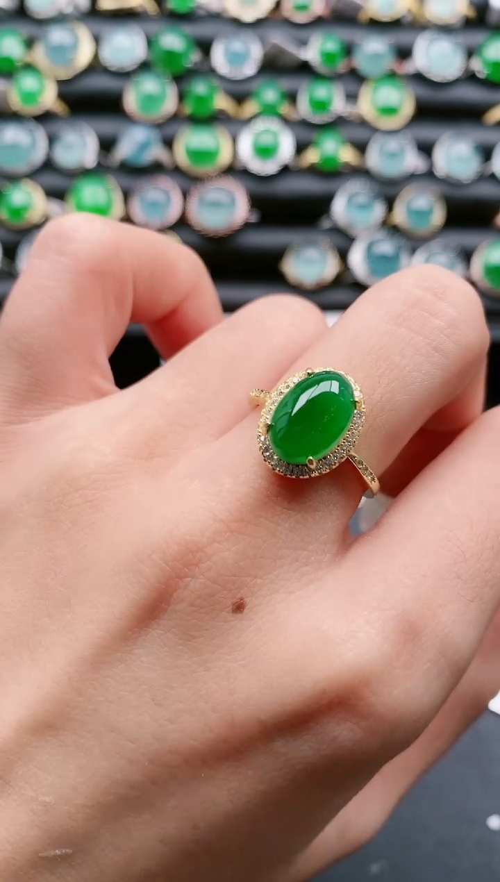 【闪购商品】翡翠戒指银S925镶嵌11111