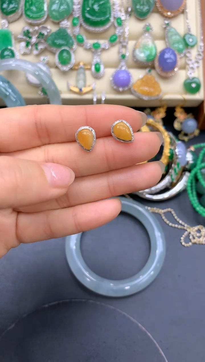 【闪购商品】翡翠耳饰18K金镶嵌263-中国好珍宝1