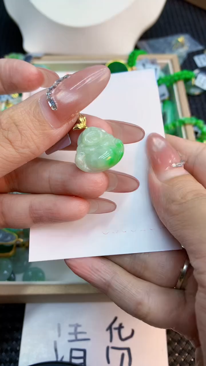 翡翠银S925镶嵌吊坠(不含链)1