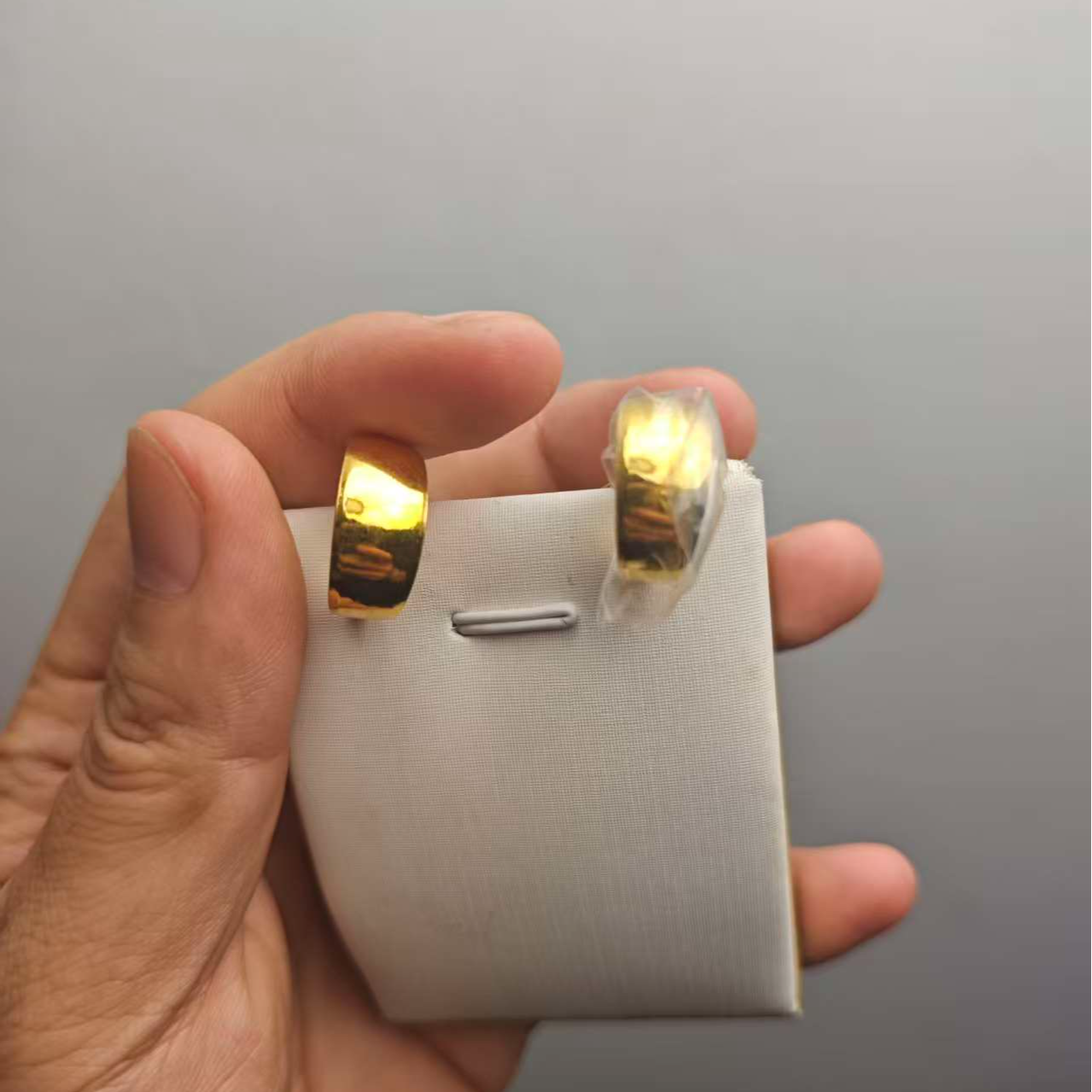 足金999光面镜面素款耳包