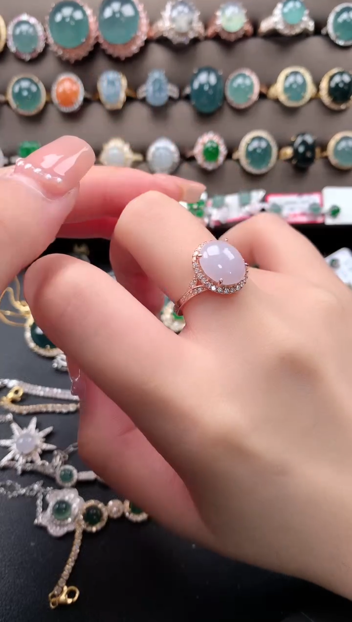 【闪购商品】翡翠戒指银S925镶嵌52141