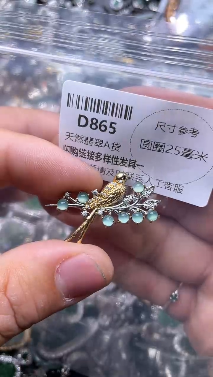 【闪购商品】翡翠颈饰未镶嵌D865胸针