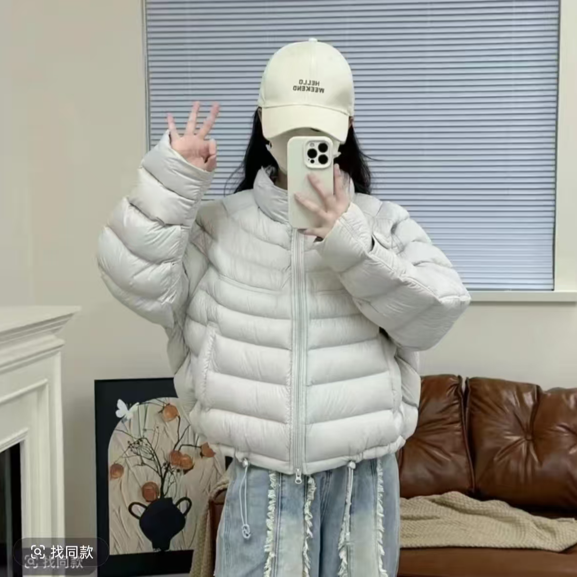 现货【真90鸭绒】爆款25冬季轻柔排骨韩系立领羽绒服