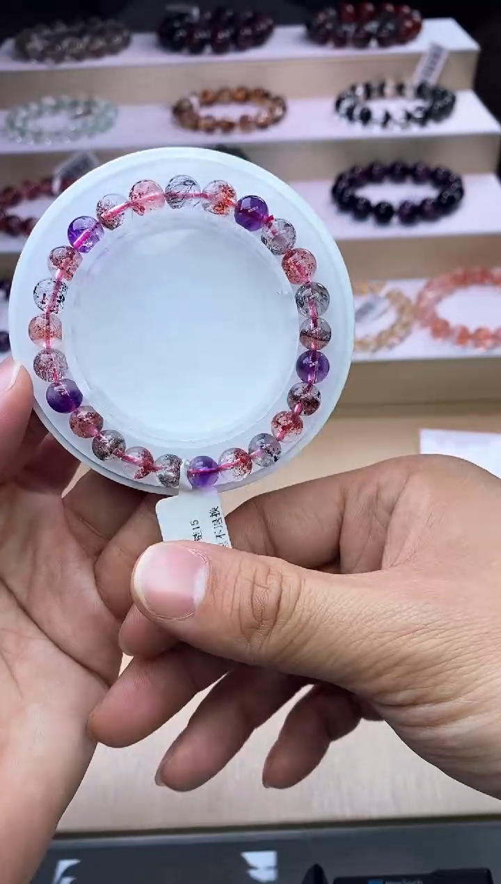 【闪购商品】水晶手链未镶嵌黑加仑超七单圈7m+