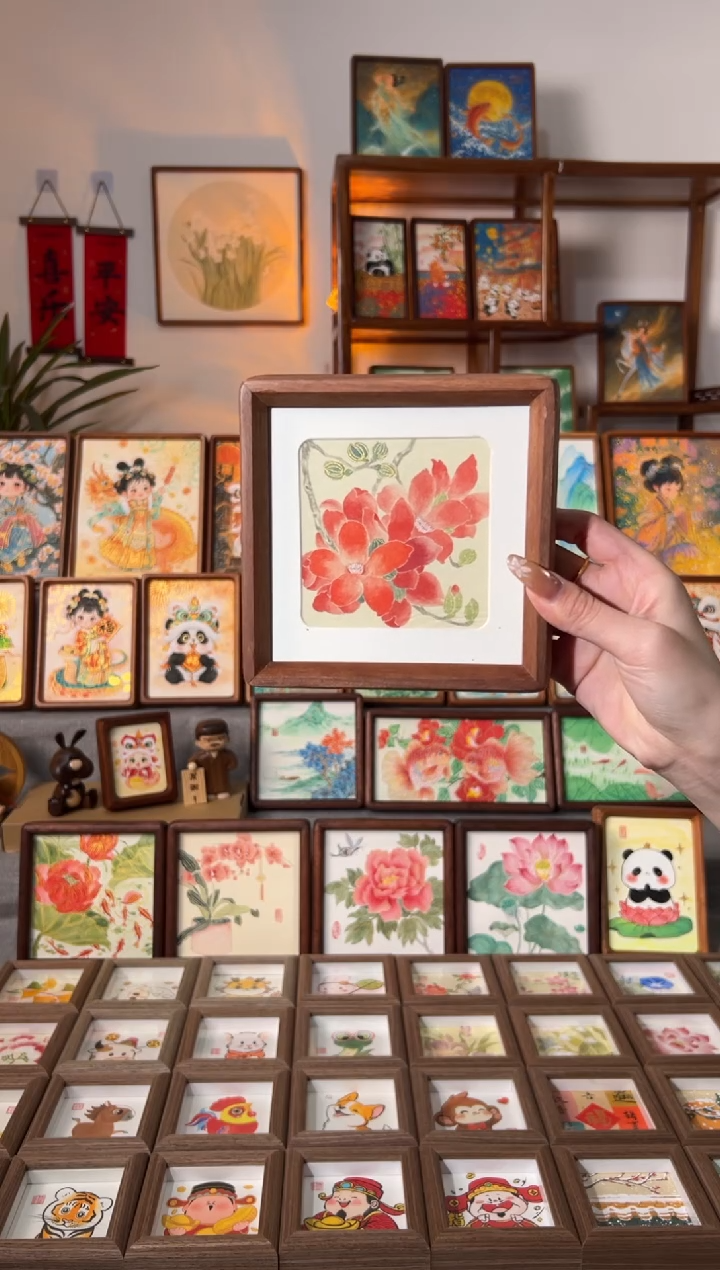 【闪购商品】国画木棉花 手绘国画14胡桃
