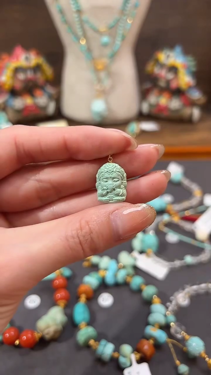 【闪购商品】绿松石提溜18K金镶嵌绿松石提溜