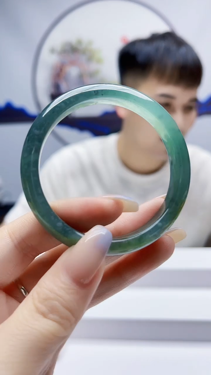 未镶嵌定制翡翠翔**业毛货-手镯（52圈）71