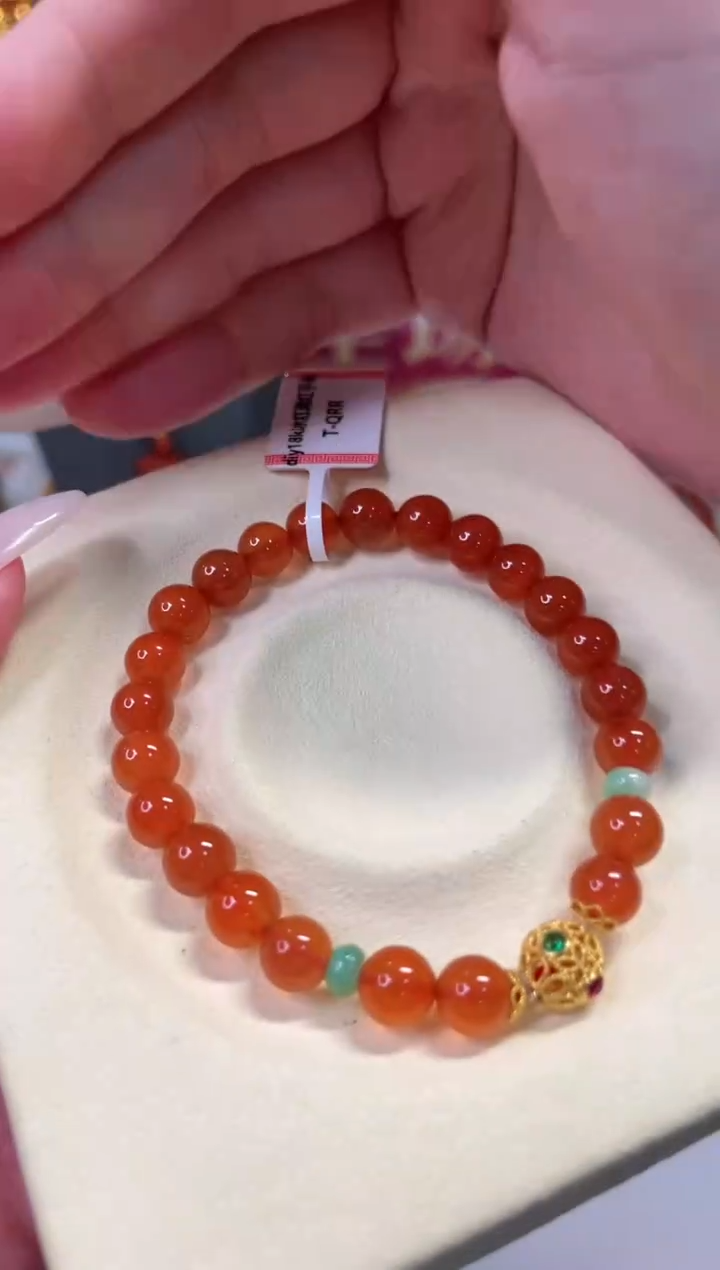 【闪购商品】南红玛瑙手链18K金镶嵌@@ZY30511052