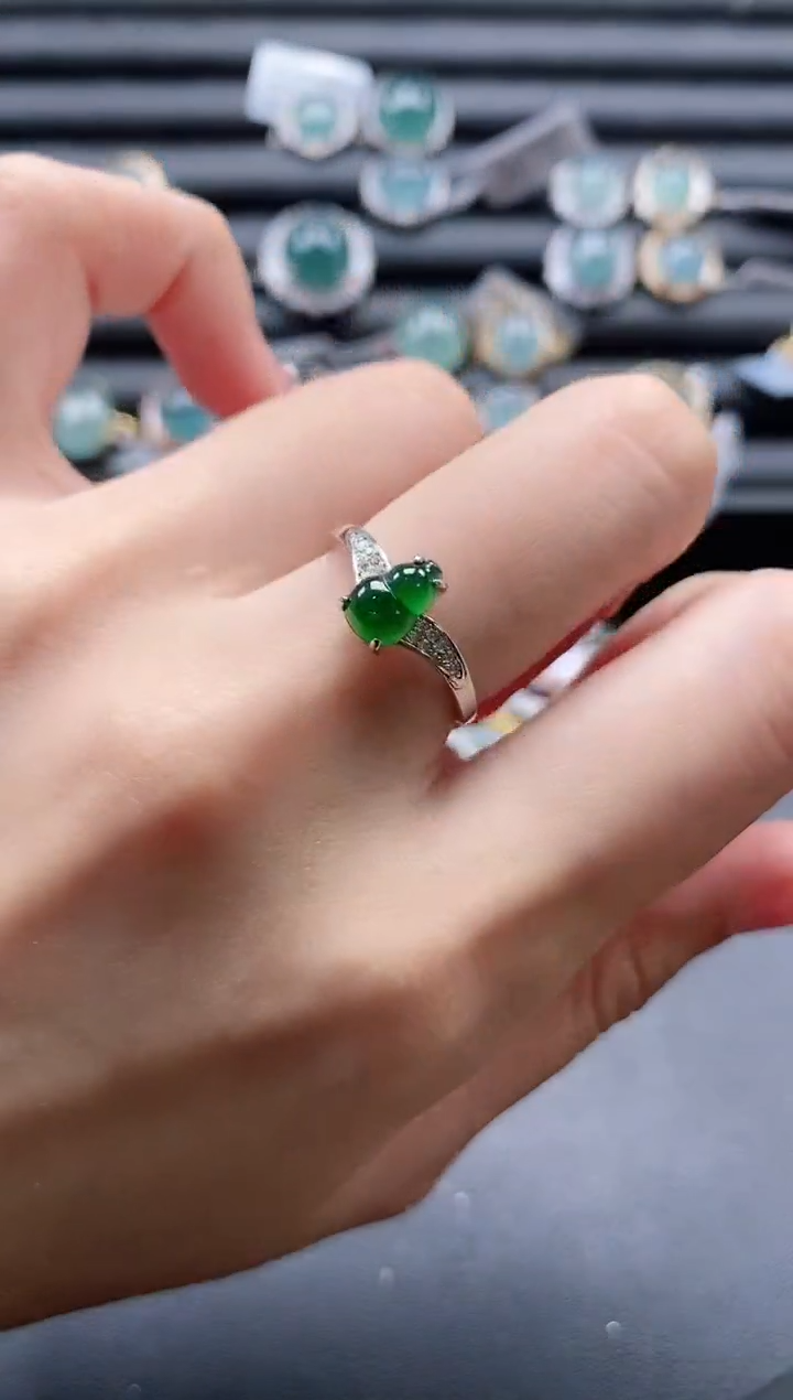 【闪购商品】翡翠戒指银S925镶嵌1111