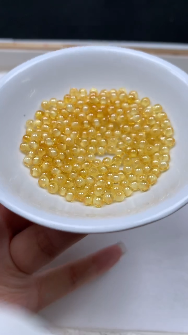 未镶嵌天然锆石散珠D336 冰黄锆石4mm25颗8.8元（深）