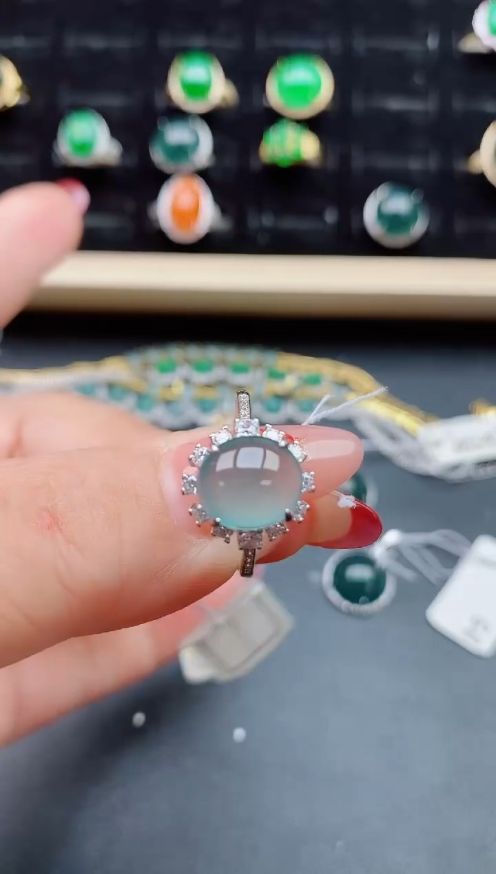 【闪购商品】翡翠戒指银S925镶嵌580550