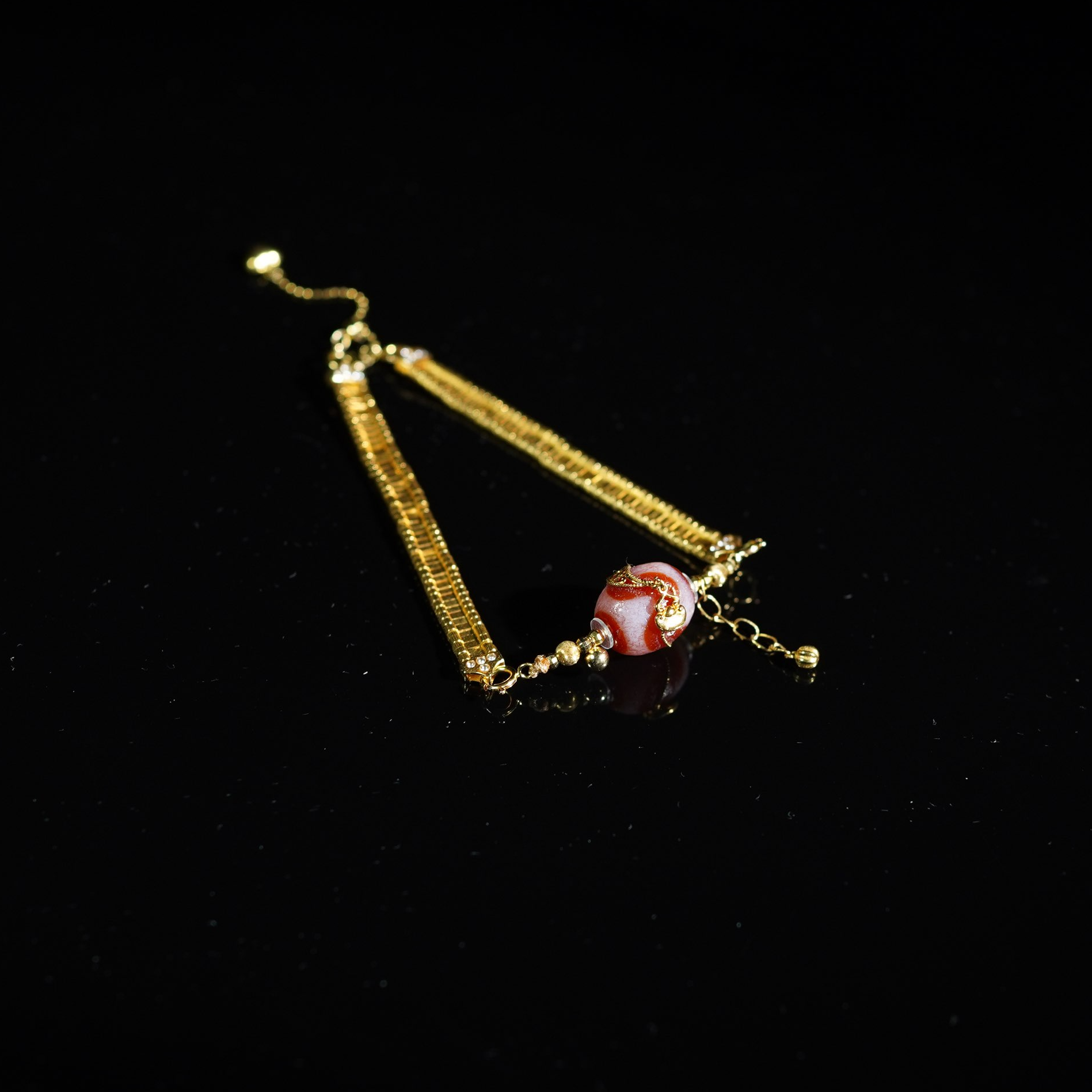 玛瑙天珠款*18k金镶嵌表带俩用款手链