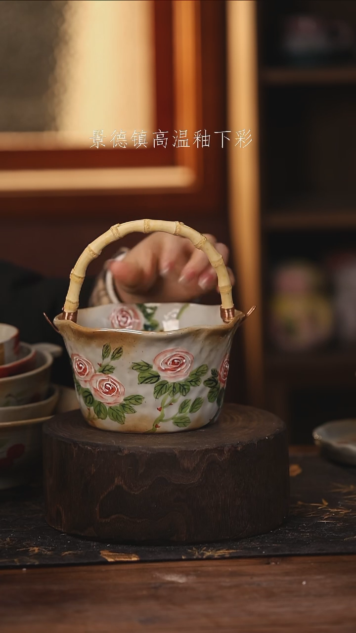 陶瓷景德镇高温釉下手绘陶瓷@L134@