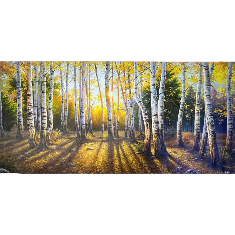 【高端朝鲜画】客厅画沙发背景山水风景纯手工手绘办公室画