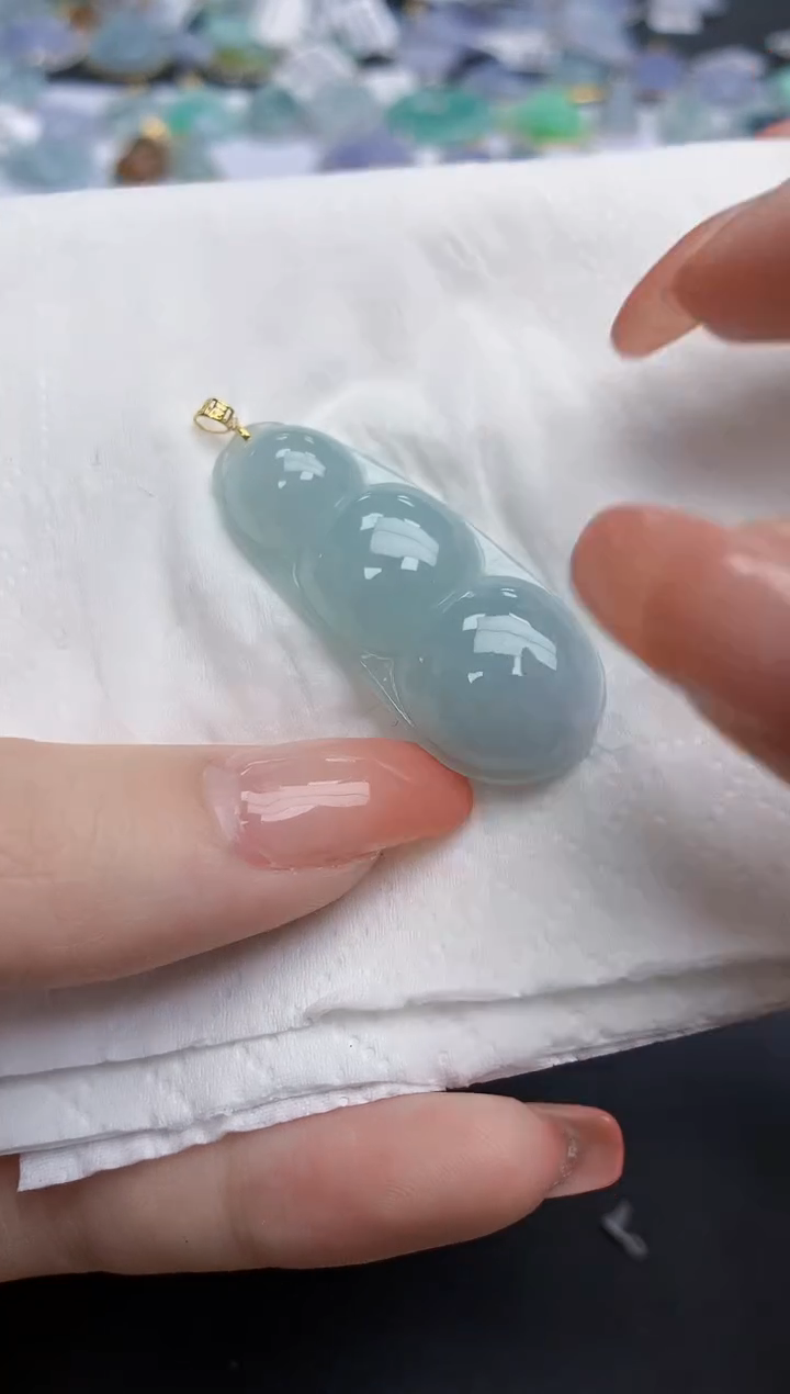 【闪购商品】翡翠颈饰18K金镶嵌天然缅甸翡翠A货