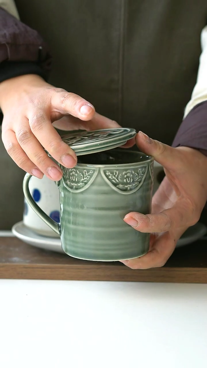 【闪购商品】陶瓷浮雕字母咖啡杯@4-2@